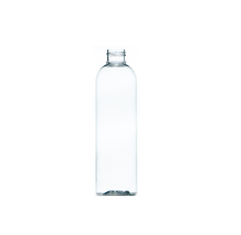 250ml Clear PET Tall Boston Round Bottle, 24/410 Neck